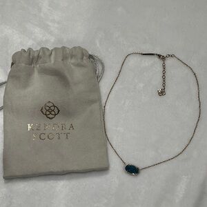 Kendra Scott Blue Oval Pendant Necklace